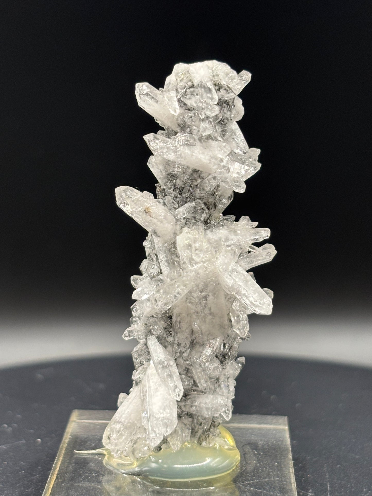 Quartz Crystals on Epidote – Minas Gerais, Brazil – Natural Mineral Specimen