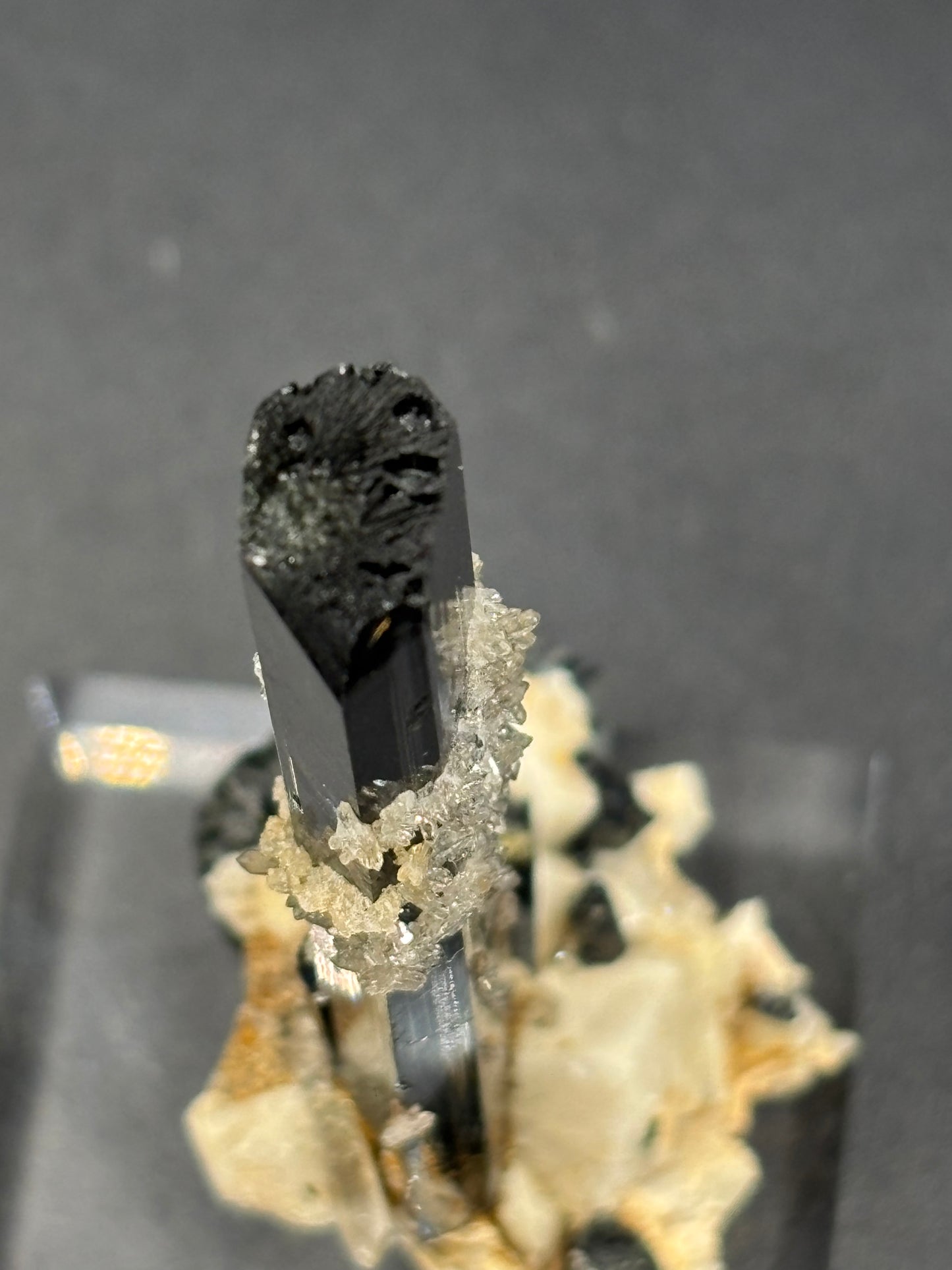 Aegirine Crystal on Feldspar & Quartz – Mount Malosa, Zomba Plateau, Malawi Africa