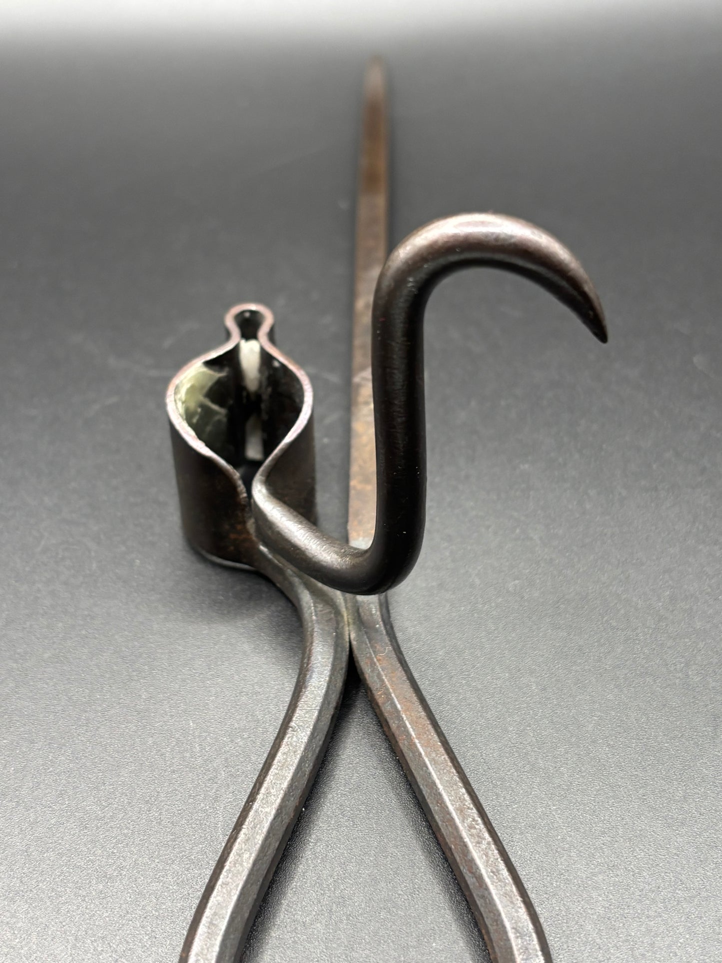 Antique Varney Miners Candlestick Holder — Hand Forged Mining Candle Lamp "Sticking Tommy"