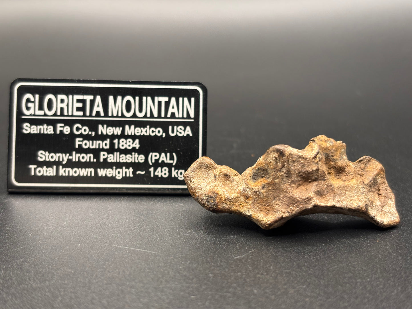 Glorieta Mountain Pallasite Meteorite Specimen Official PMG-an Pallasite New Mexico Meteorite