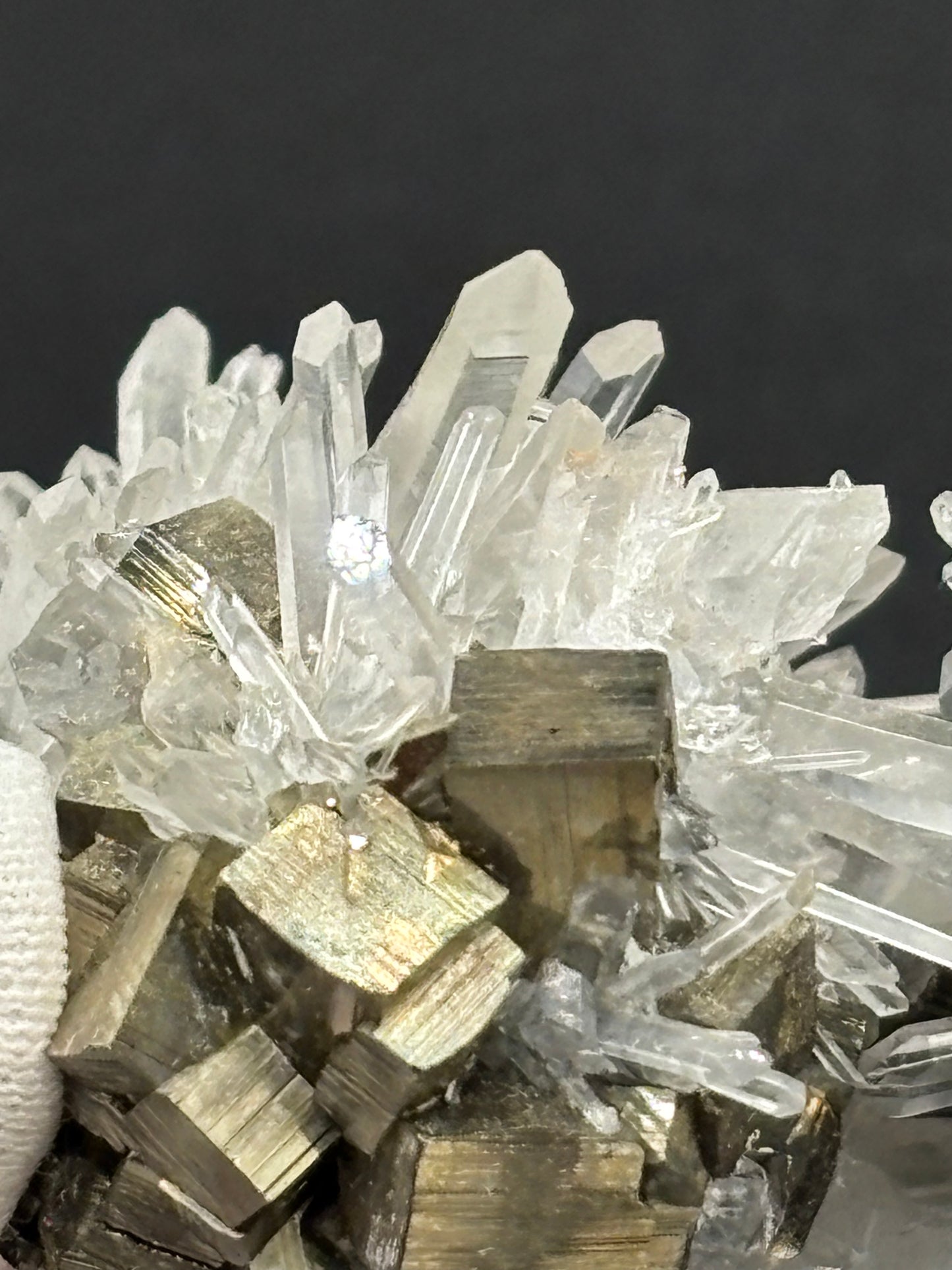 Quartz Crystals with Pyrite – Huaron Mines, San José de Huayllay District, Pasco, Peru