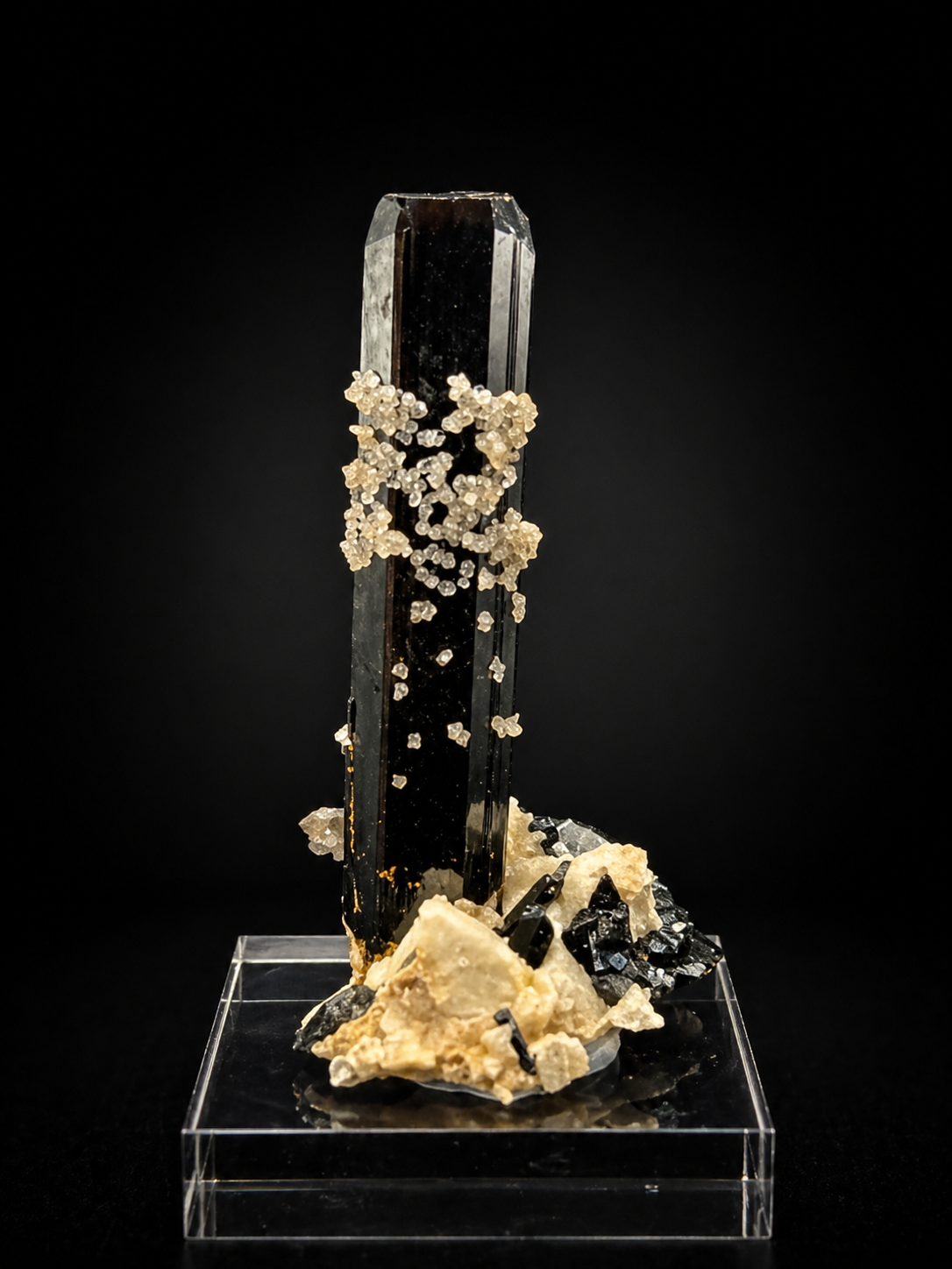 Aegirine Crystal on Feldspar & Quartz – Mount Malosa, Zomba Plateau, Malawi Africa