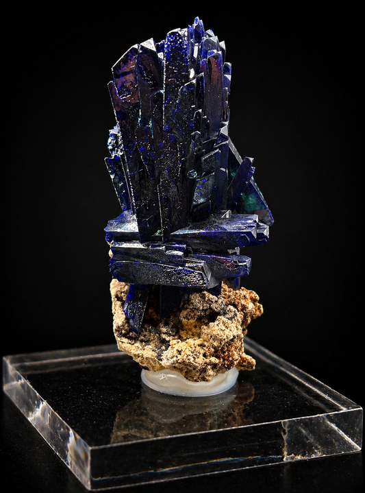Deep Blue Azurite Crystals – Kerrouchen, Middle Atlas Mountains, Morocco