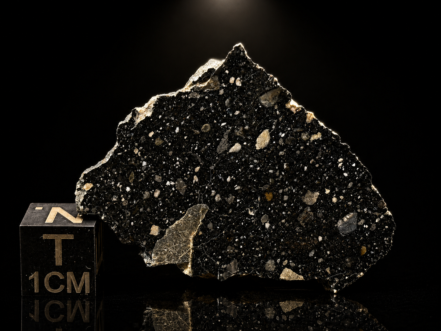 NWA 17859 "Black Lunar" Meteorite Specimen Official Feldspathic Breccia Moon Meteorite