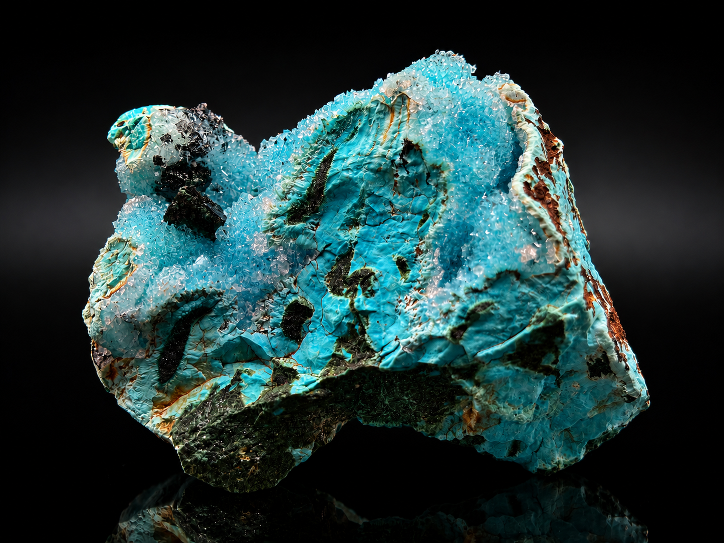 Druzy Malachite & Chrysocolla – Tenke Deposit, Lualaba Province, Democratic Republic of Congo