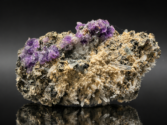 Fluorite with Apatite and Pyrite – Sweet Home Mine, Mount Bross, Park County, Colorado