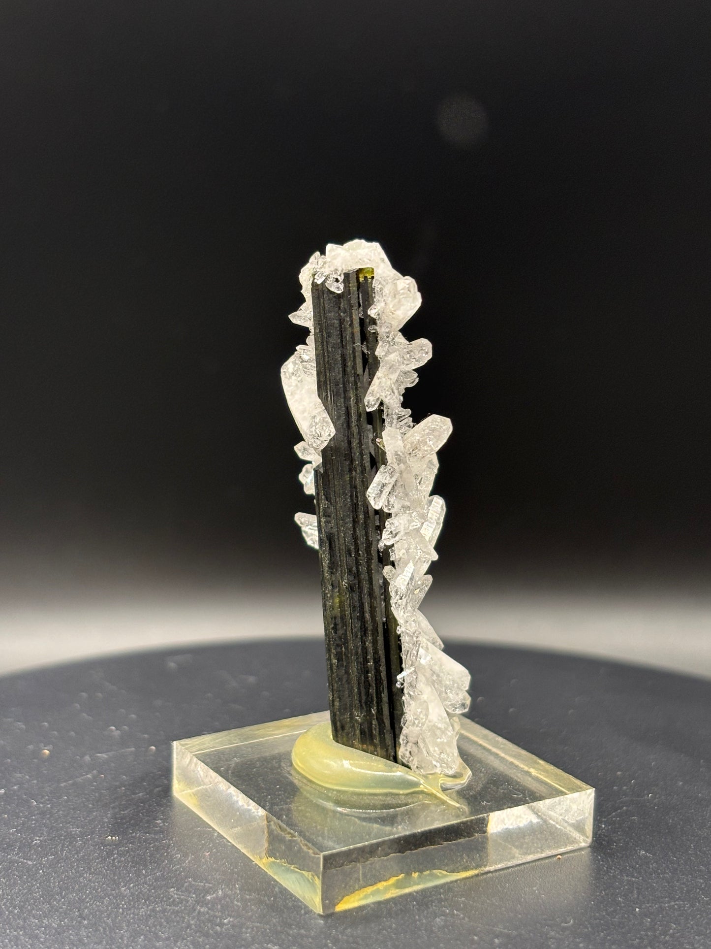 Quartz Crystals on Epidote – Minas Gerais, Brazil – Natural Mineral Specimen