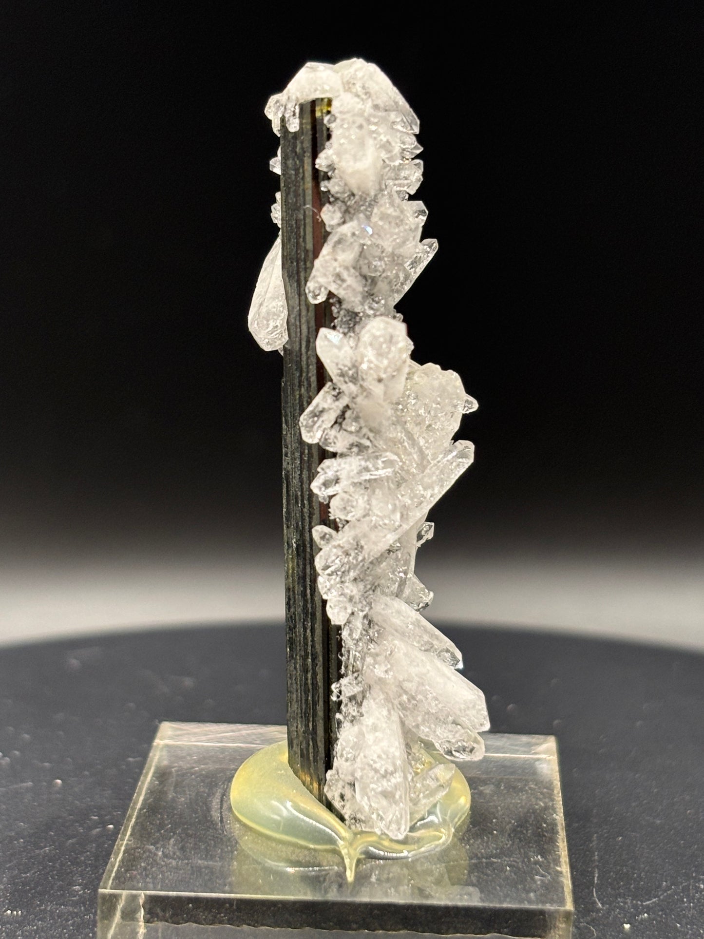 Quartz Crystals on Epidote – Minas Gerais, Brazil – Natural Mineral Specimen