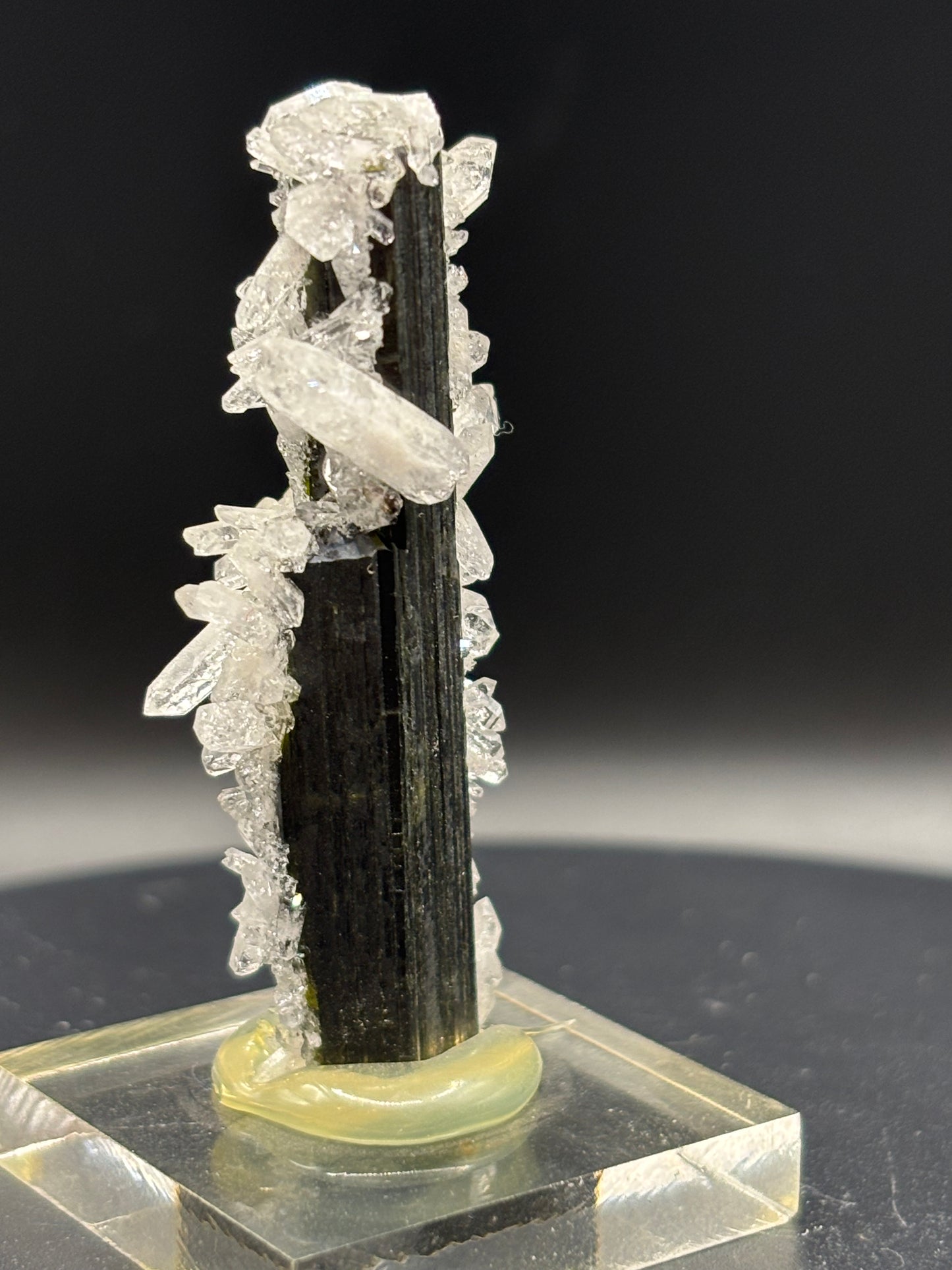 Quartz Crystals on Epidote – Minas Gerais, Brazil – Natural Mineral Specimen