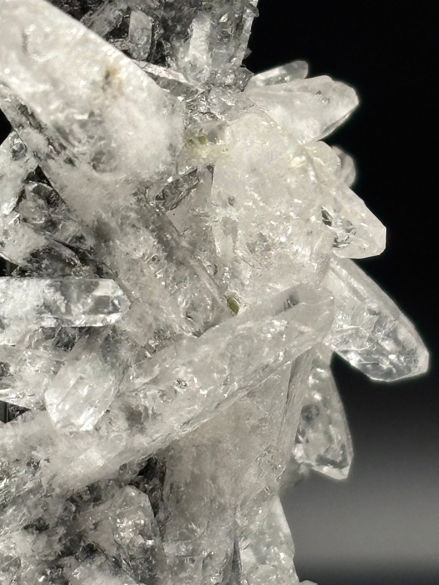 Quartz Crystals on Epidote – Minas Gerais, Brazil – Natural Mineral Specimen