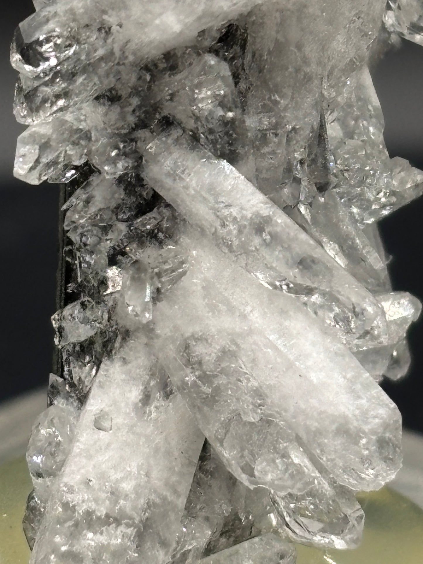 Quartz Crystals on Epidote – Minas Gerais, Brazil – Natural Mineral Specimen