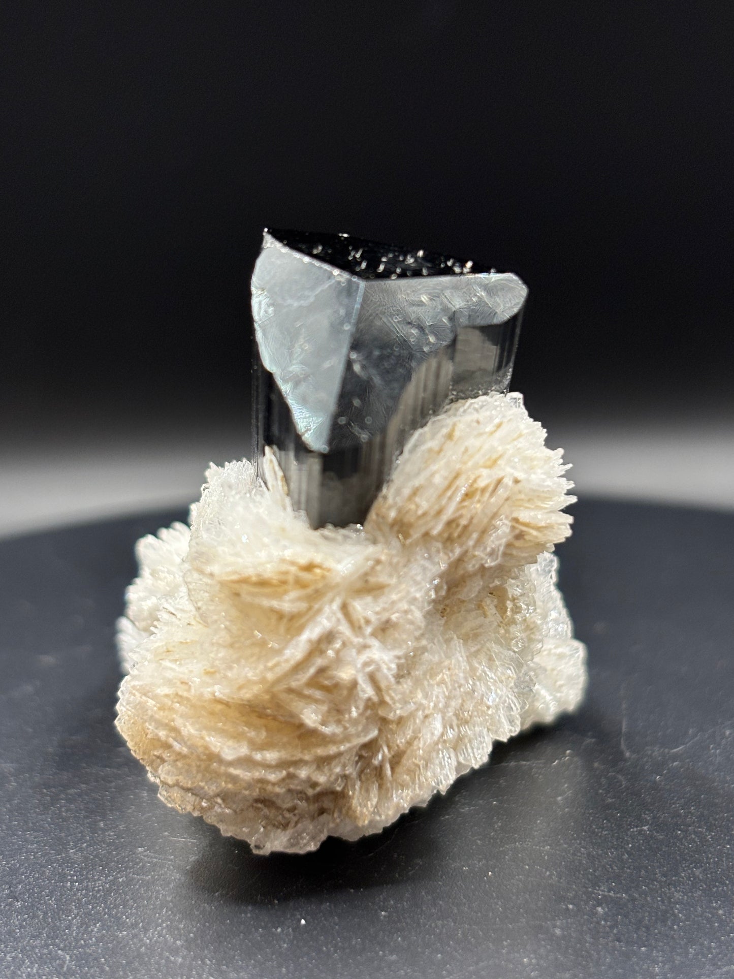 Schorl Tourmaline on Albite – Astak, Pakistan – Crystal Specimen