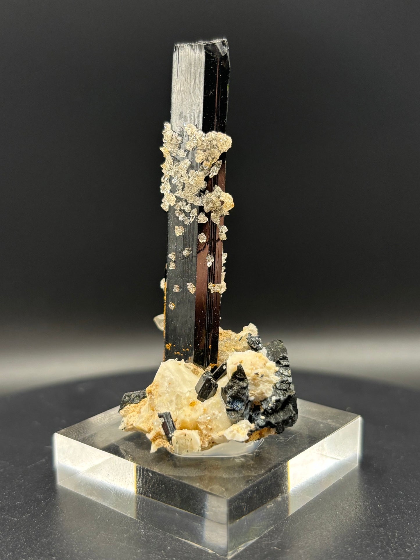 Aegirine Crystal on Feldspar & Quartz – Mount Malosa, Zomba Plateau, Malawi Africa