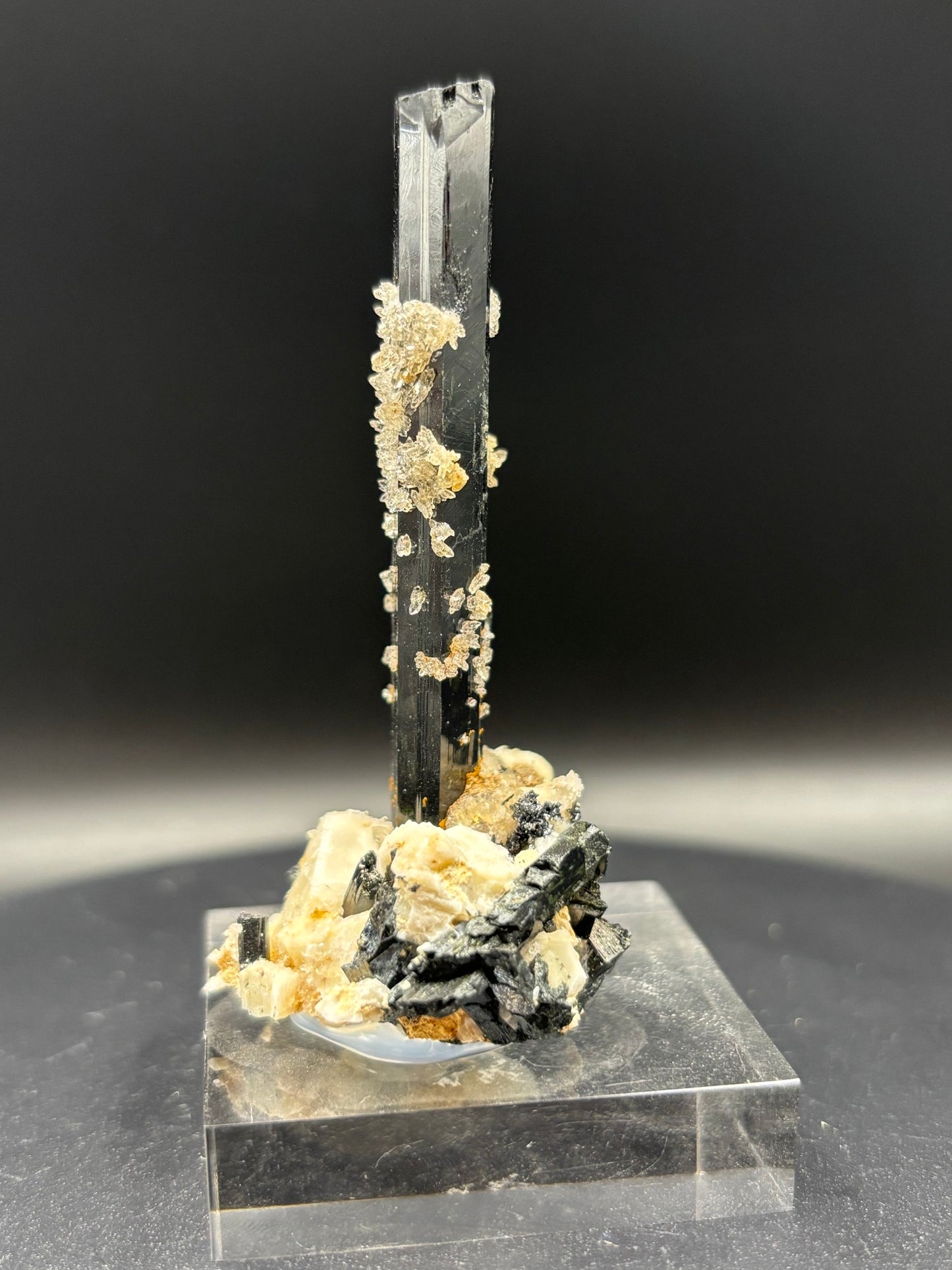 Aegirine Crystal on Feldspar & Quartz – Mount Malosa, Zomba Plateau, Malawi Africa