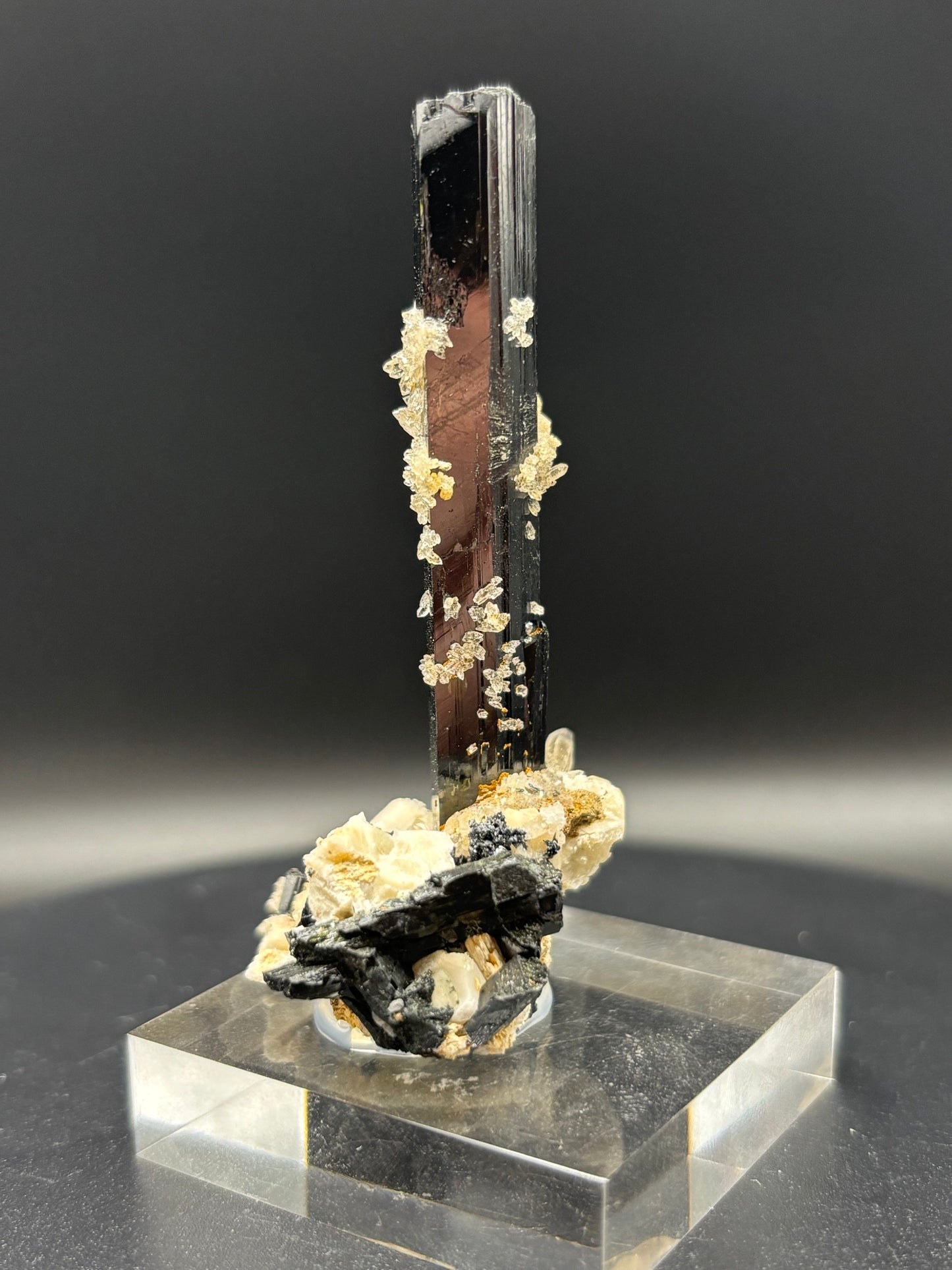 Aegirine Crystal on Feldspar & Quartz – Mount Malosa, Zomba Plateau, Malawi Africa