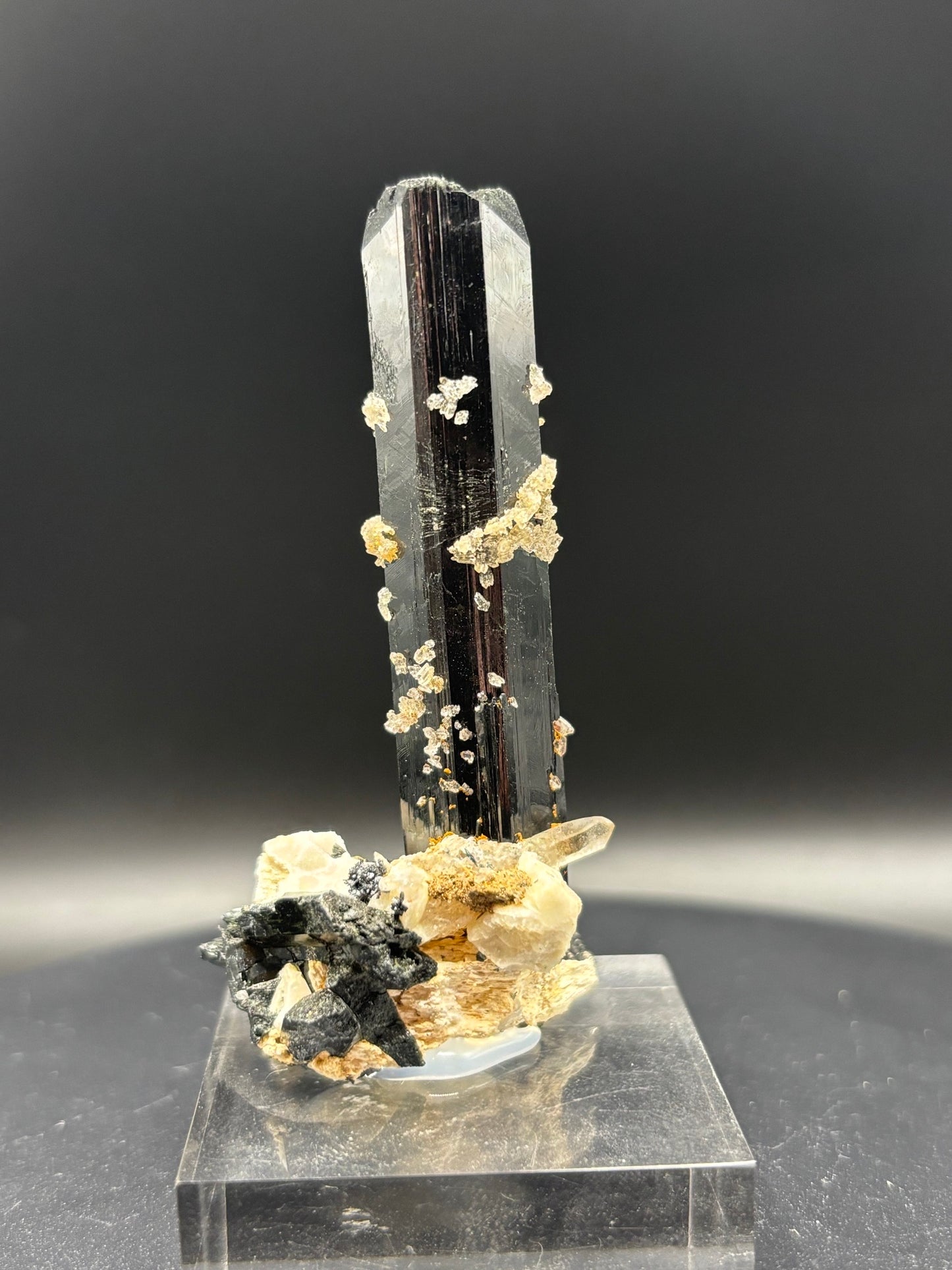 Aegirine Crystal on Feldspar & Quartz – Mount Malosa, Zomba Plateau, Malawi Africa