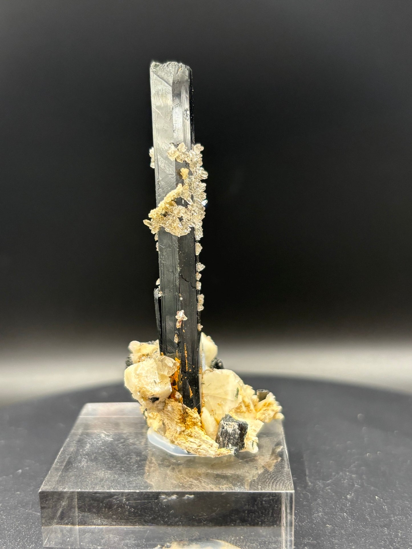 Aegirine Crystal on Feldspar & Quartz – Mount Malosa, Zomba Plateau, Malawi Africa