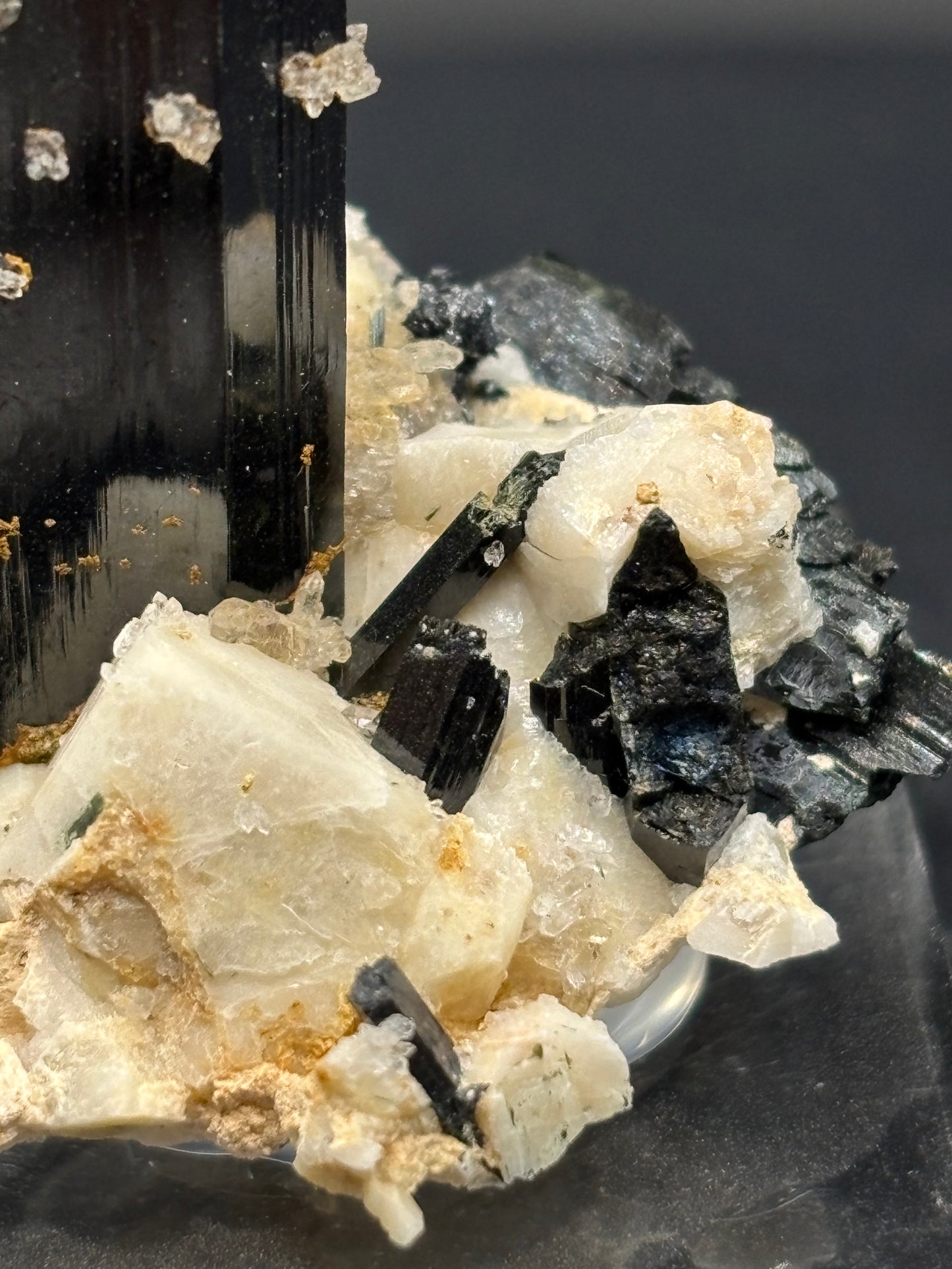 Aegirine Crystal on Feldspar & Quartz – Mount Malosa, Zomba Plateau, Malawi Africa