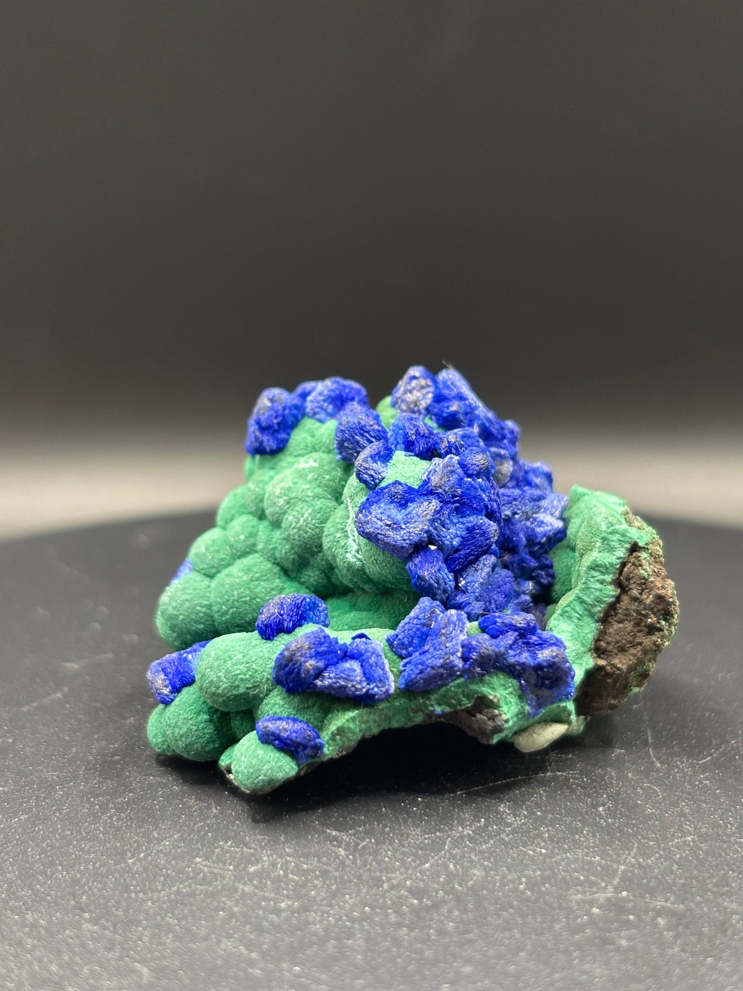 Deep Blue Azurite on Malachite – Black Prince Mine, Philipsburg, Montana USA