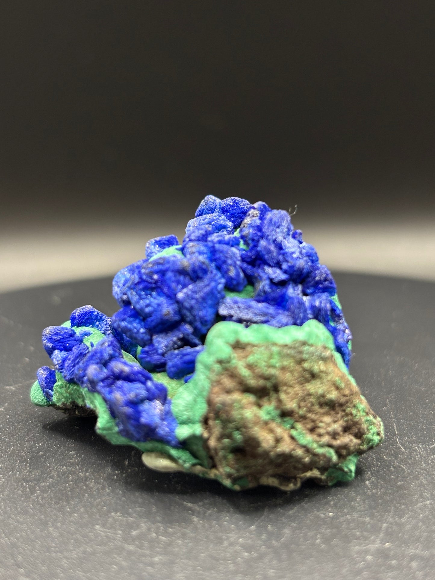 Deep Blue Azurite on Malachite – Black Prince Mine, Philipsburg, Montana USA