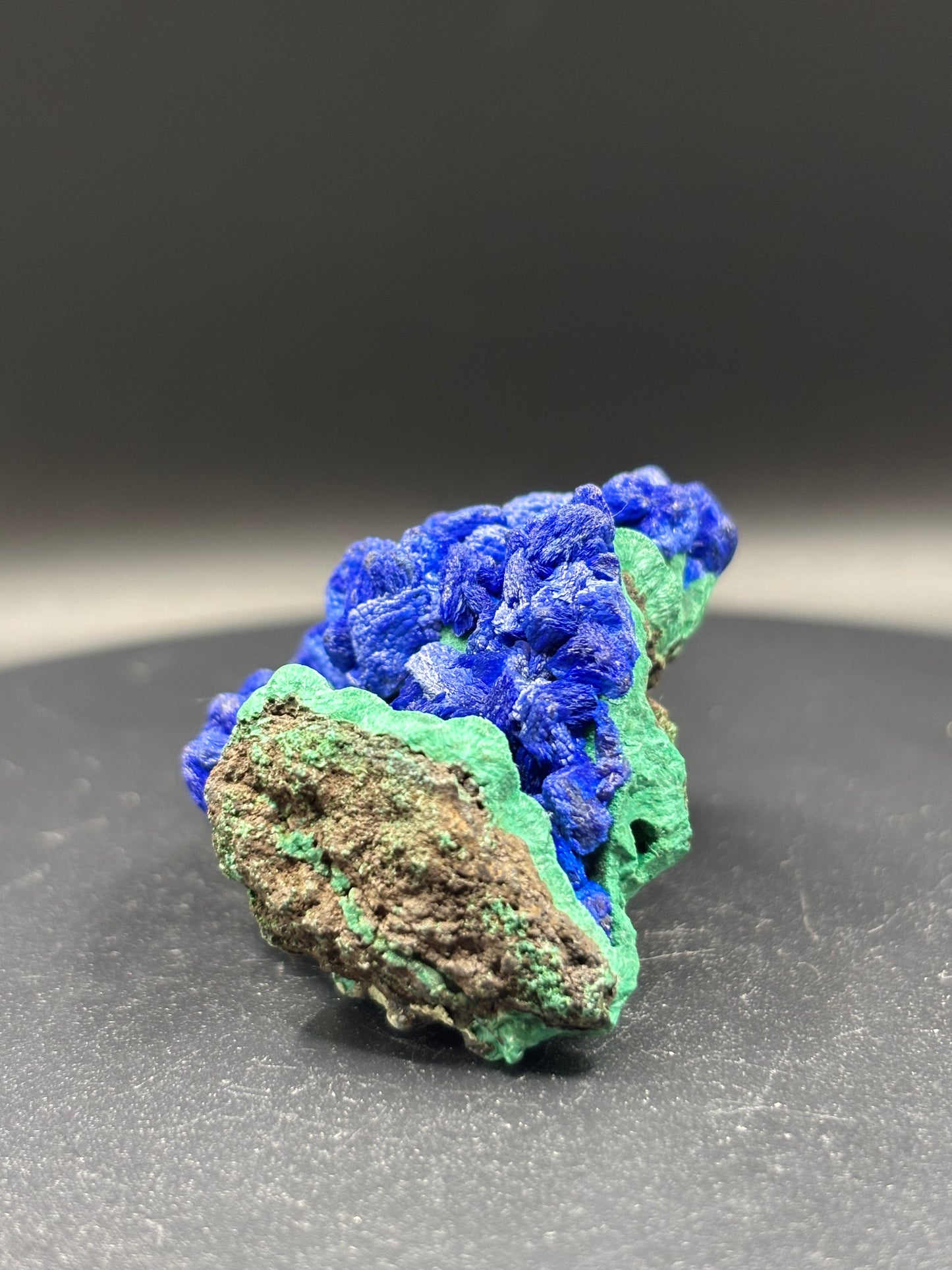 Deep Blue Azurite on Malachite – Black Prince Mine, Philipsburg, Montana USA