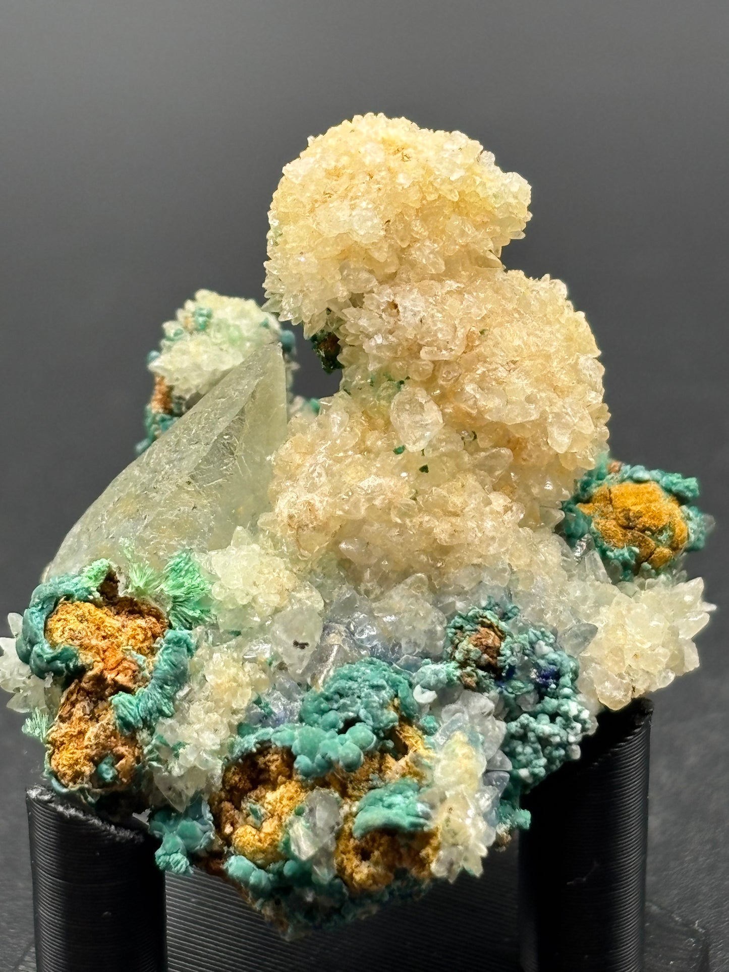 Copper River Mine Barite, Malachite & Calcite Crystal Specimen – Colorado, USA