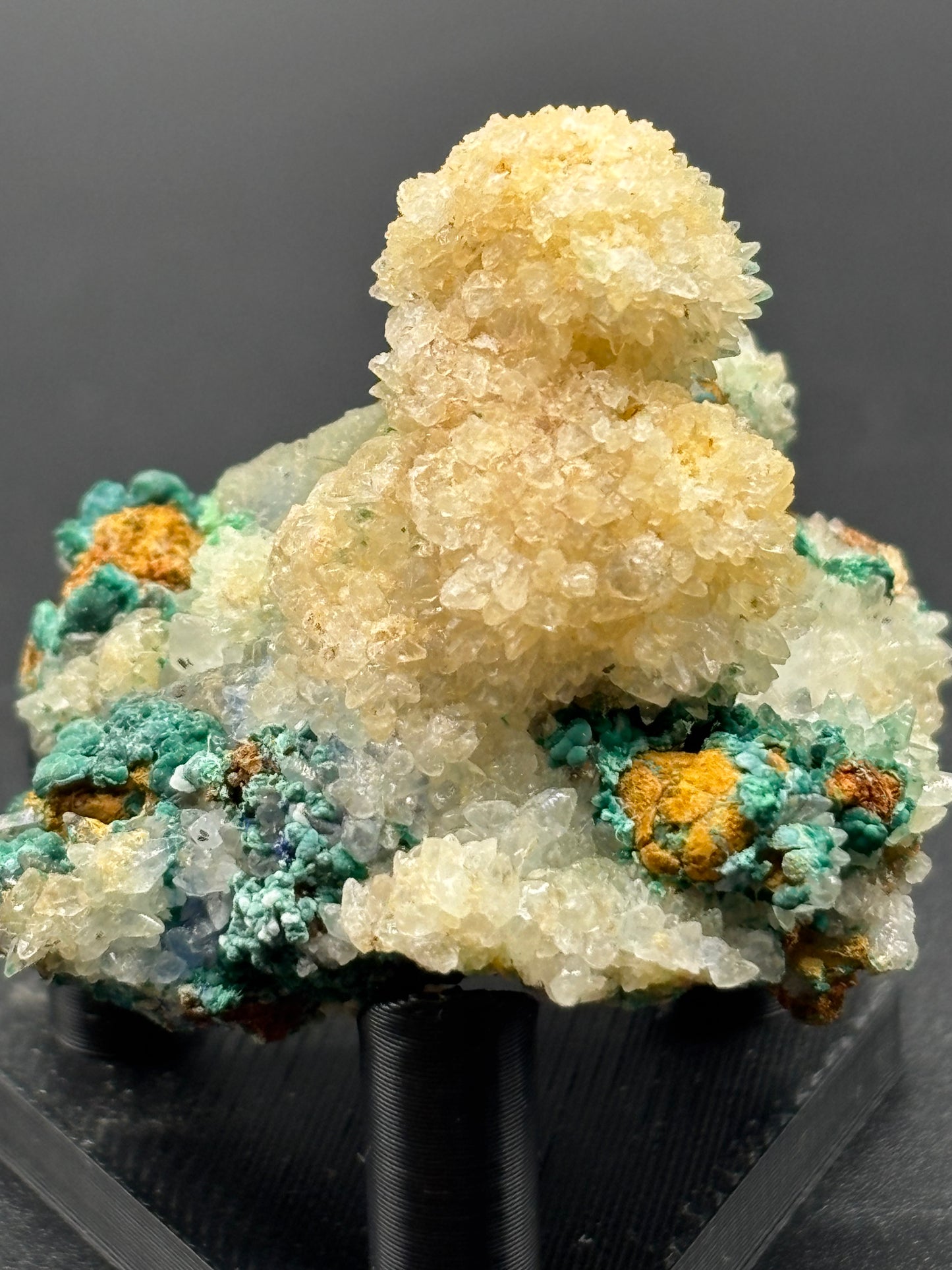 Copper River Mine Barite, Malachite & Calcite Crystal Specimen – Colorado, USA