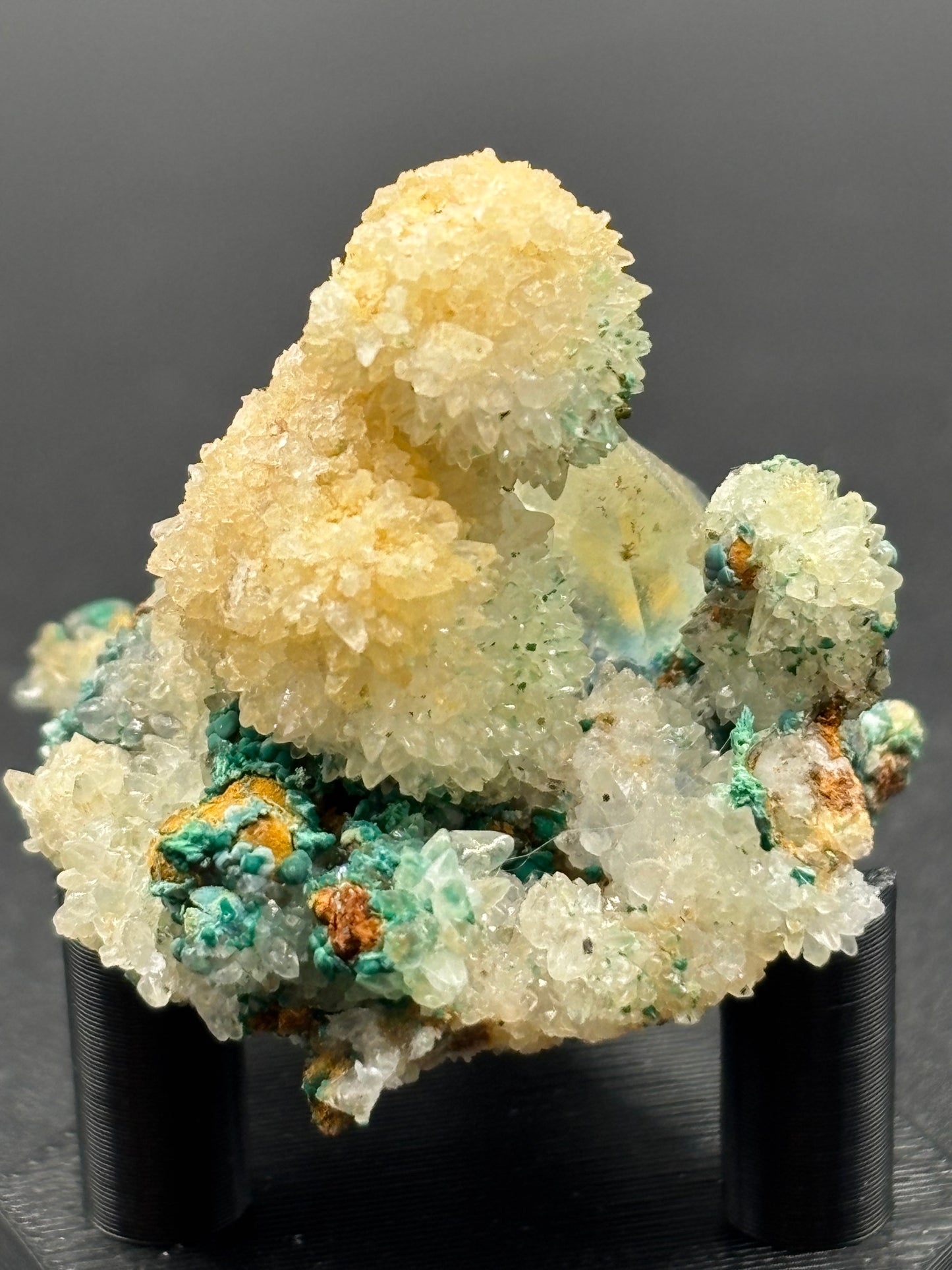 Copper River Mine Barite, Malachite & Calcite Crystal Specimen – Colorado, USA