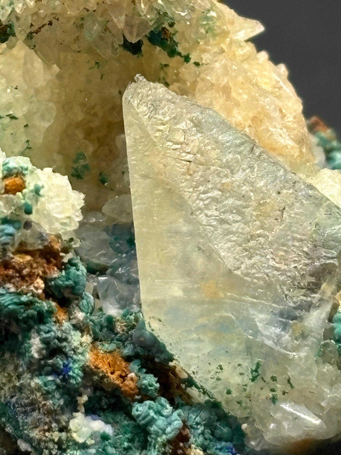Copper River Mine Barite, Malachite & Calcite Crystal Specimen – Colorado, USA