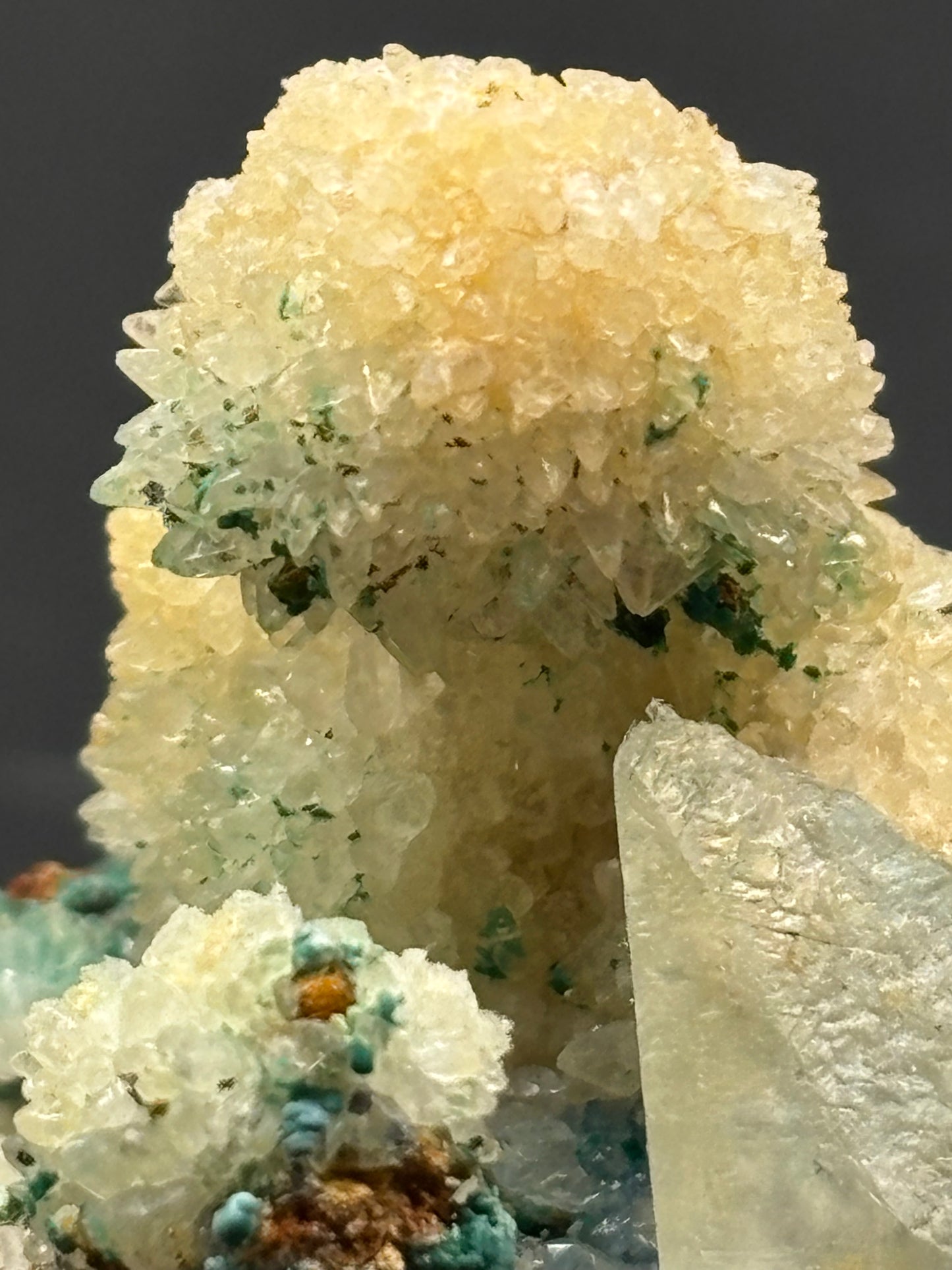 Copper River Mine Barite, Malachite & Calcite Crystal Specimen – Colorado, USA
