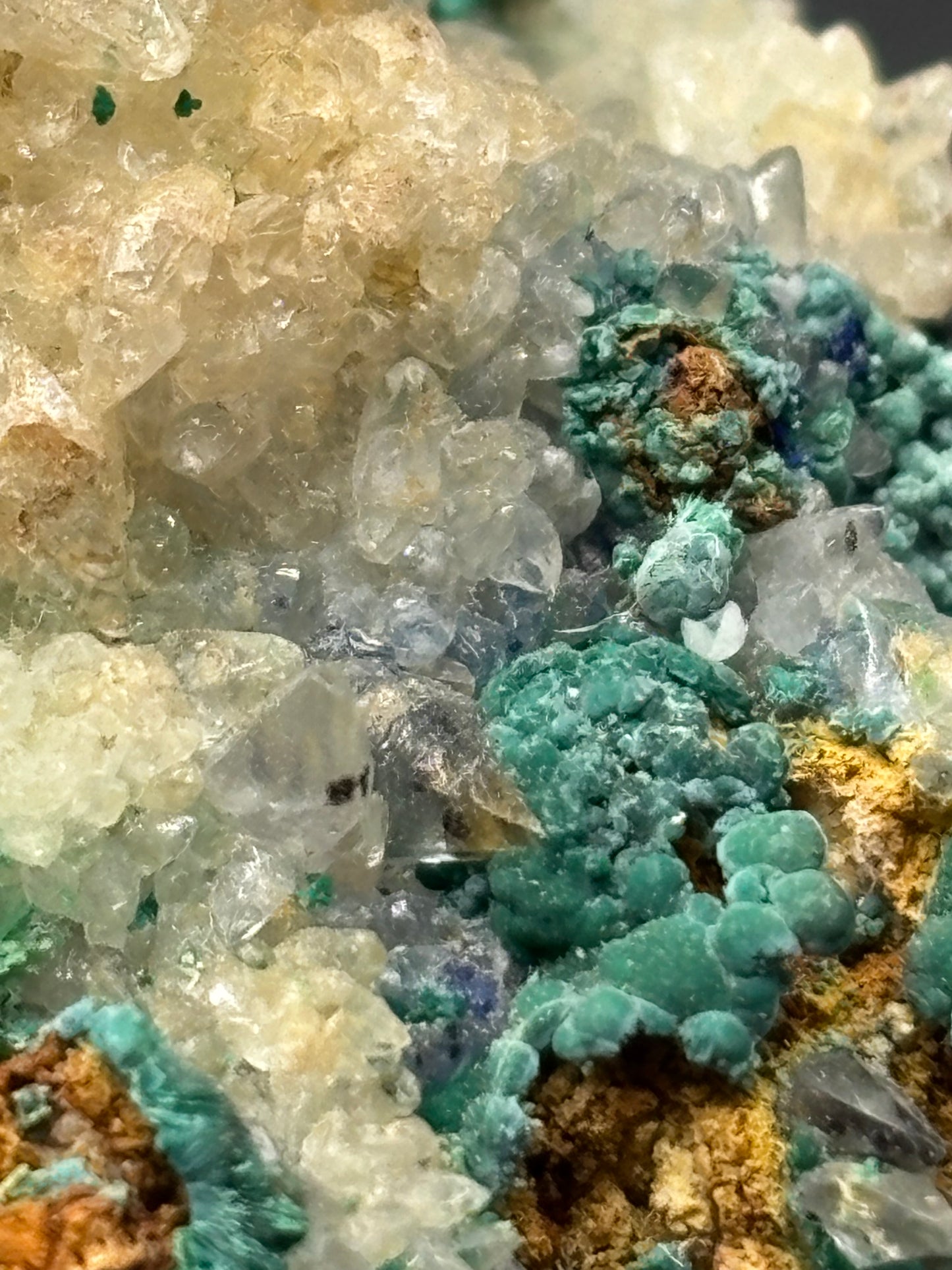 Copper River Mine Barite, Malachite & Calcite Crystal Specimen – Colorado, USA