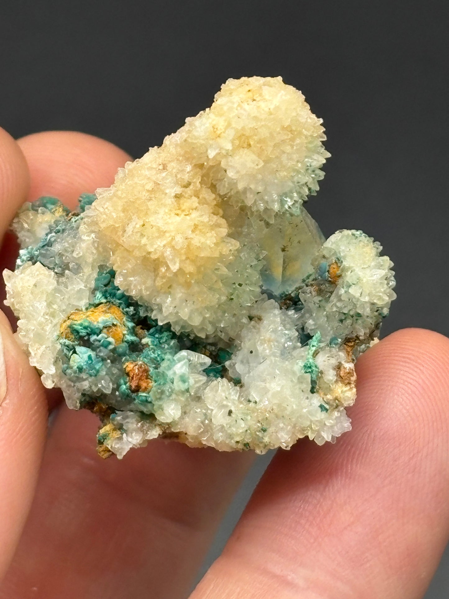 Copper River Mine Barite, Malachite & Calcite Crystal Specimen – Colorado, USA