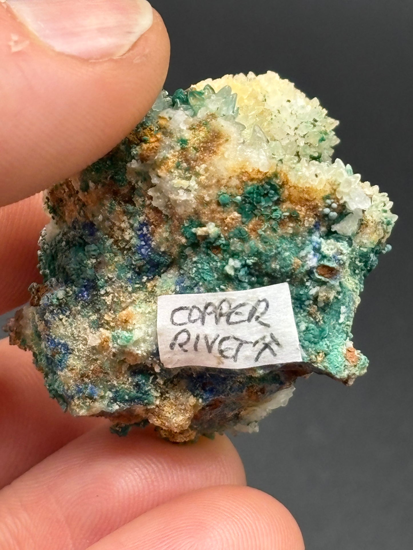Copper River Mine Barite, Malachite & Calcite Crystal Specimen – Colorado, USA