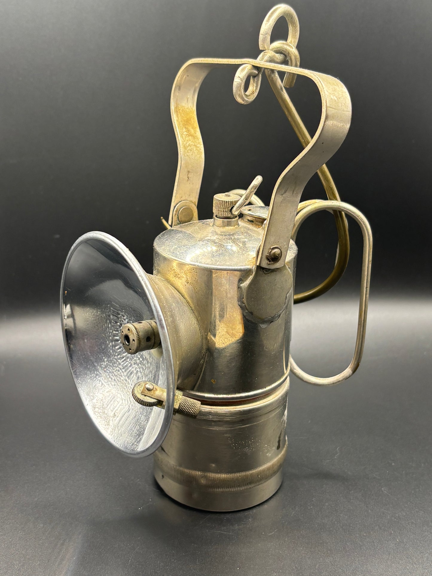 Vintage ITP "Its Trouble Proof" Carbide Miners Lamp — Patented Aug 8, 1916 | Antique Coal Mining Light