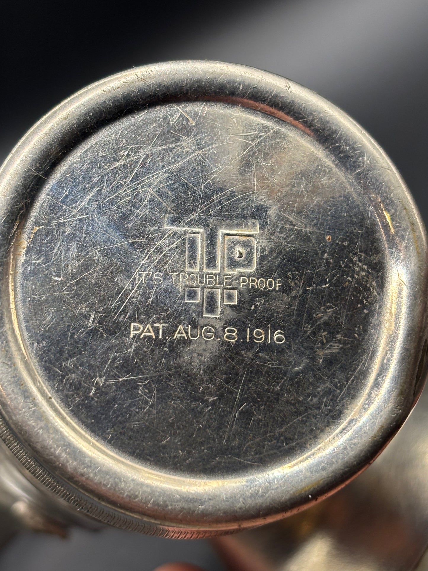 Vintage ITP "Its Trouble Proof" Carbide Miners Lamp — Patented Aug 8, 1916 | Antique Coal Mining Light