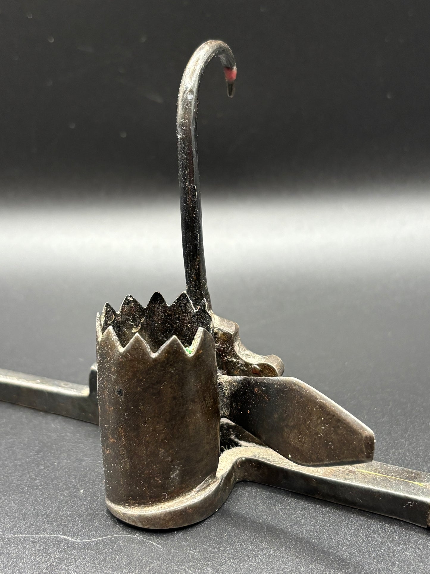 Antique Ornate "Sticking Tommy" Miners Candlestick — Hand Forged Wrought Iron Candle Holder