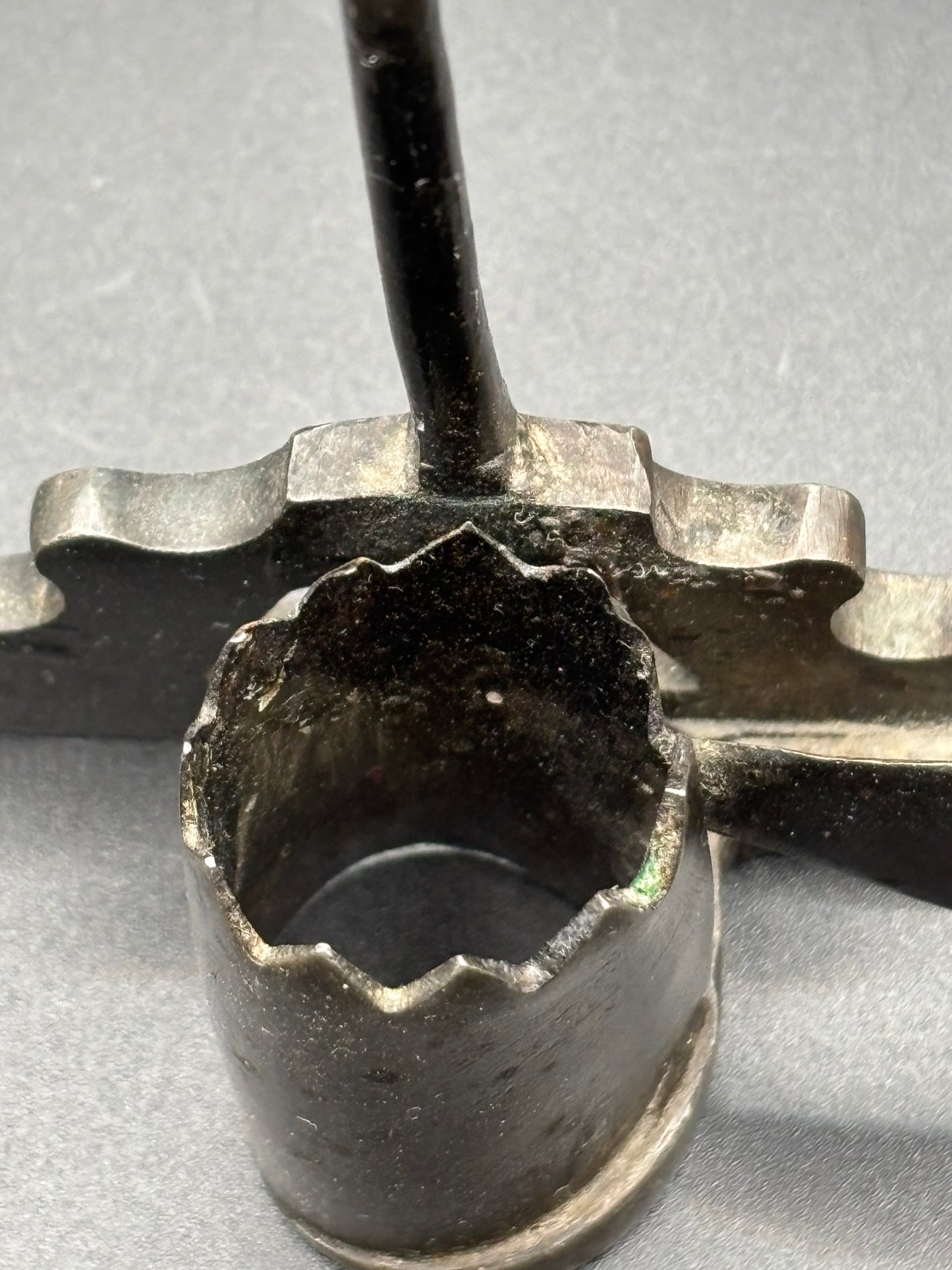 Antique Ornate "Sticking Tommy" Miners Candlestick — Hand Forged Wrought Iron Candle Holder