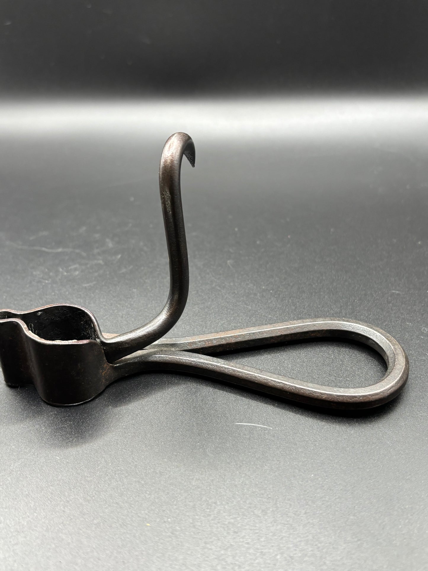 Antique Varney Miners Candlestick Holder — Hand Forged Mining Candle Lamp "Sticking Tommy"