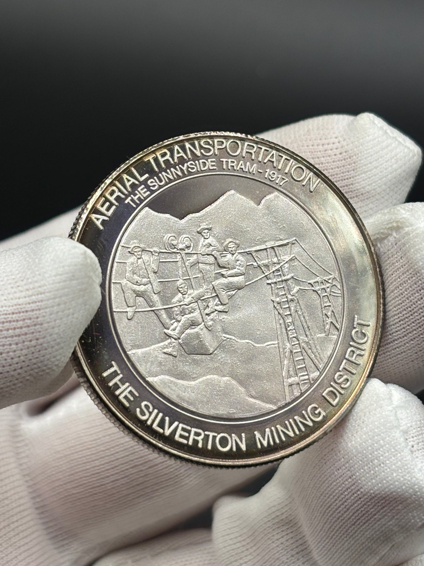 Ex Billy Williams Collection Silverton Mining District .999 Fine Silver Round Sunnyside Mine Tram Colorado Mining Series