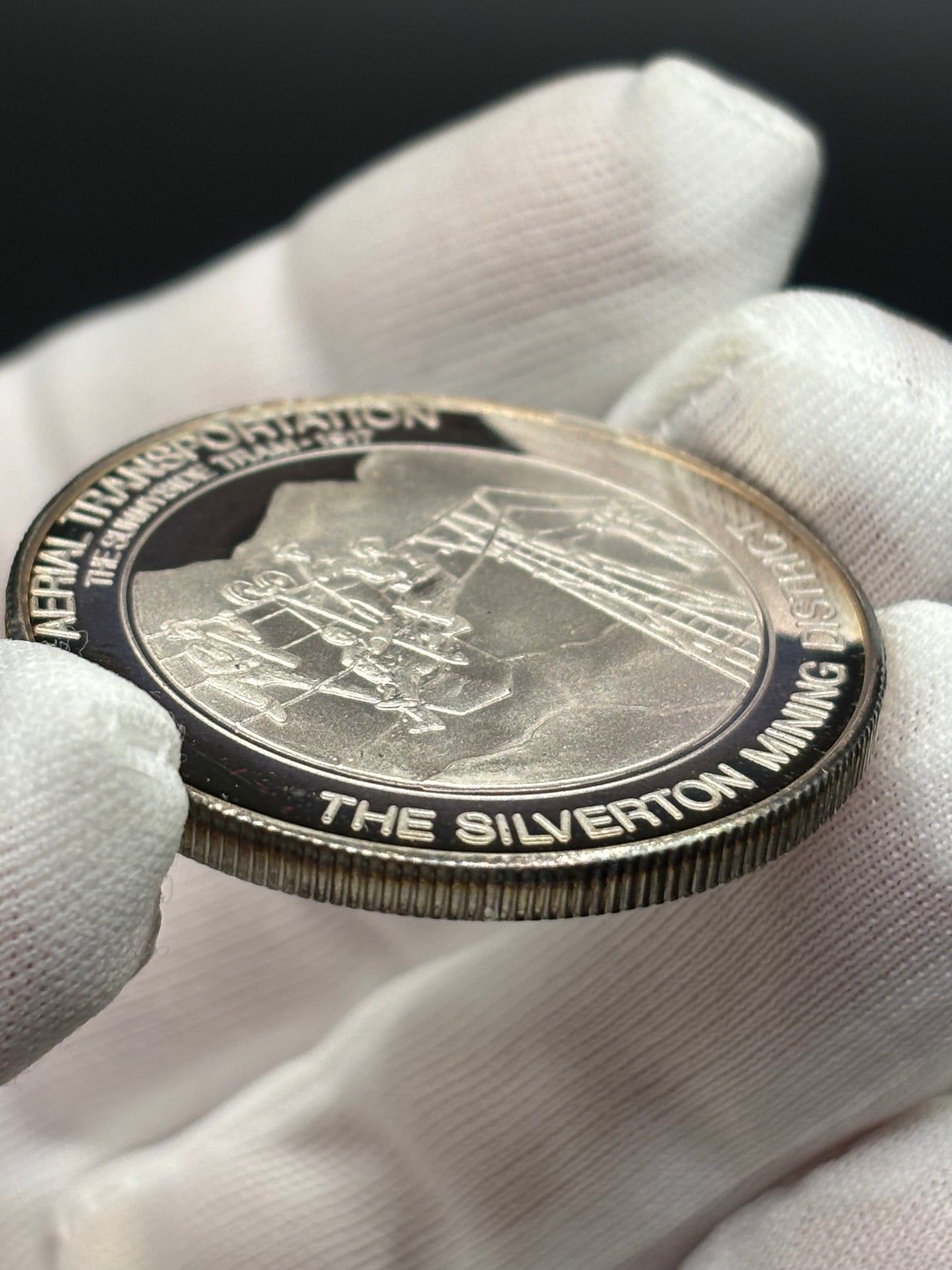 Ex Billy Williams Collection Silverton Mining District .999 Fine Silver Round Sunnyside Mine Tram Colorado Mining Series
