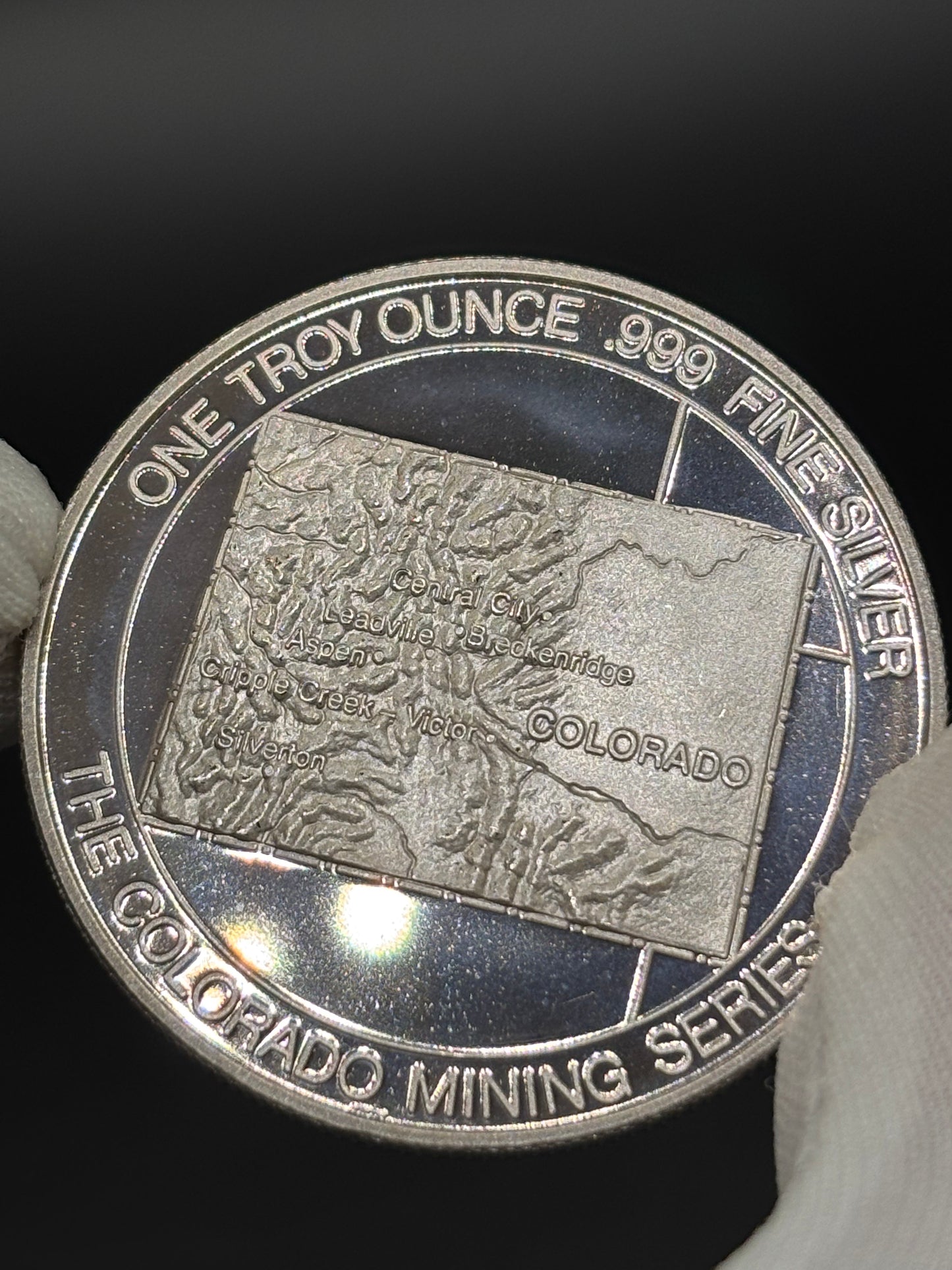 Ex Billy Williams Collection Silverton Mining District .999 Fine Silver Round Sunnyside Mine Tram Colorado Mining Series