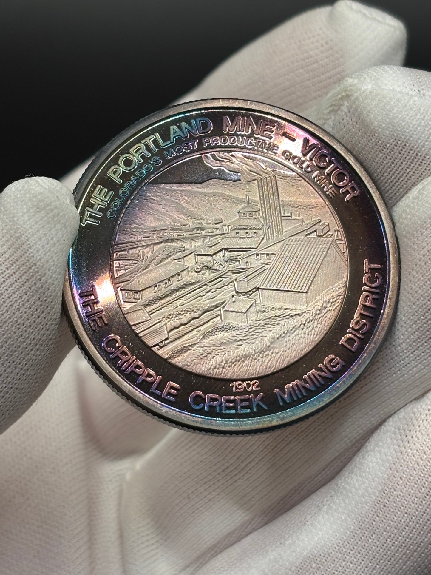 Ex Billy Williams Collection Cripple Creek Mining District .999 Fine Silver Round Portland Mine Victor Colorado