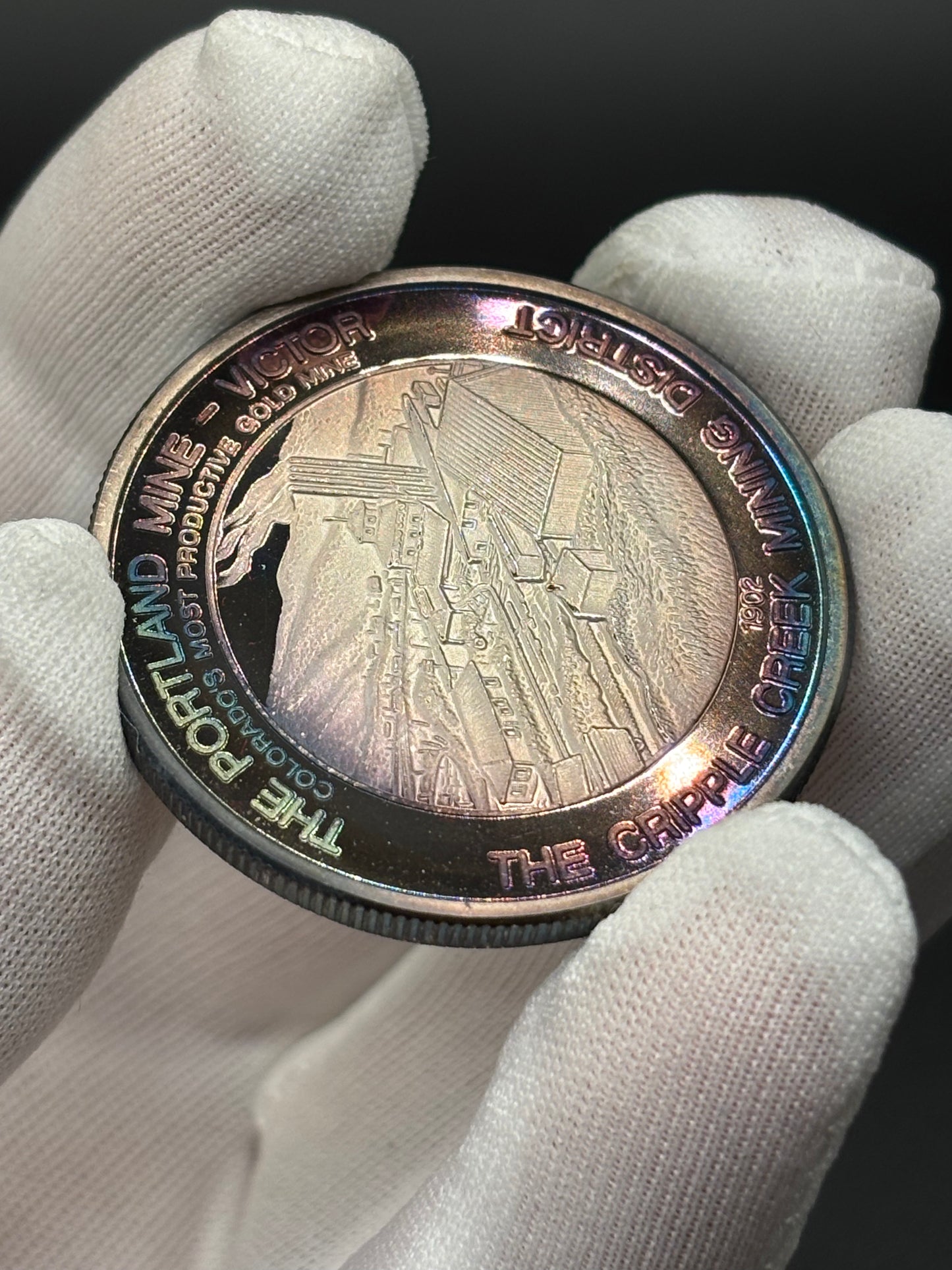 Ex Billy Williams Collection Cripple Creek Mining District .999 Fine Silver Round Portland Mine Victor Colorado