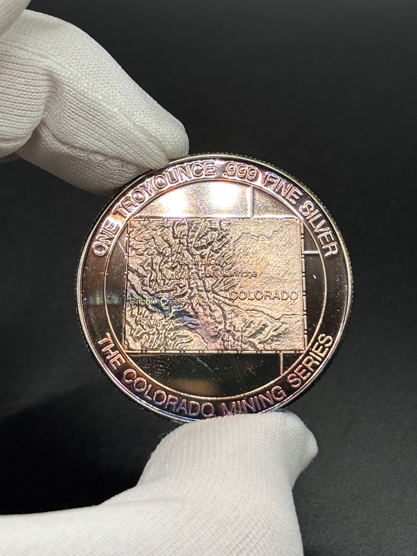 Ex Billy Williams Collection Cripple Creek Mining District .999 Fine Silver Round Portland Mine Victor Colorado
