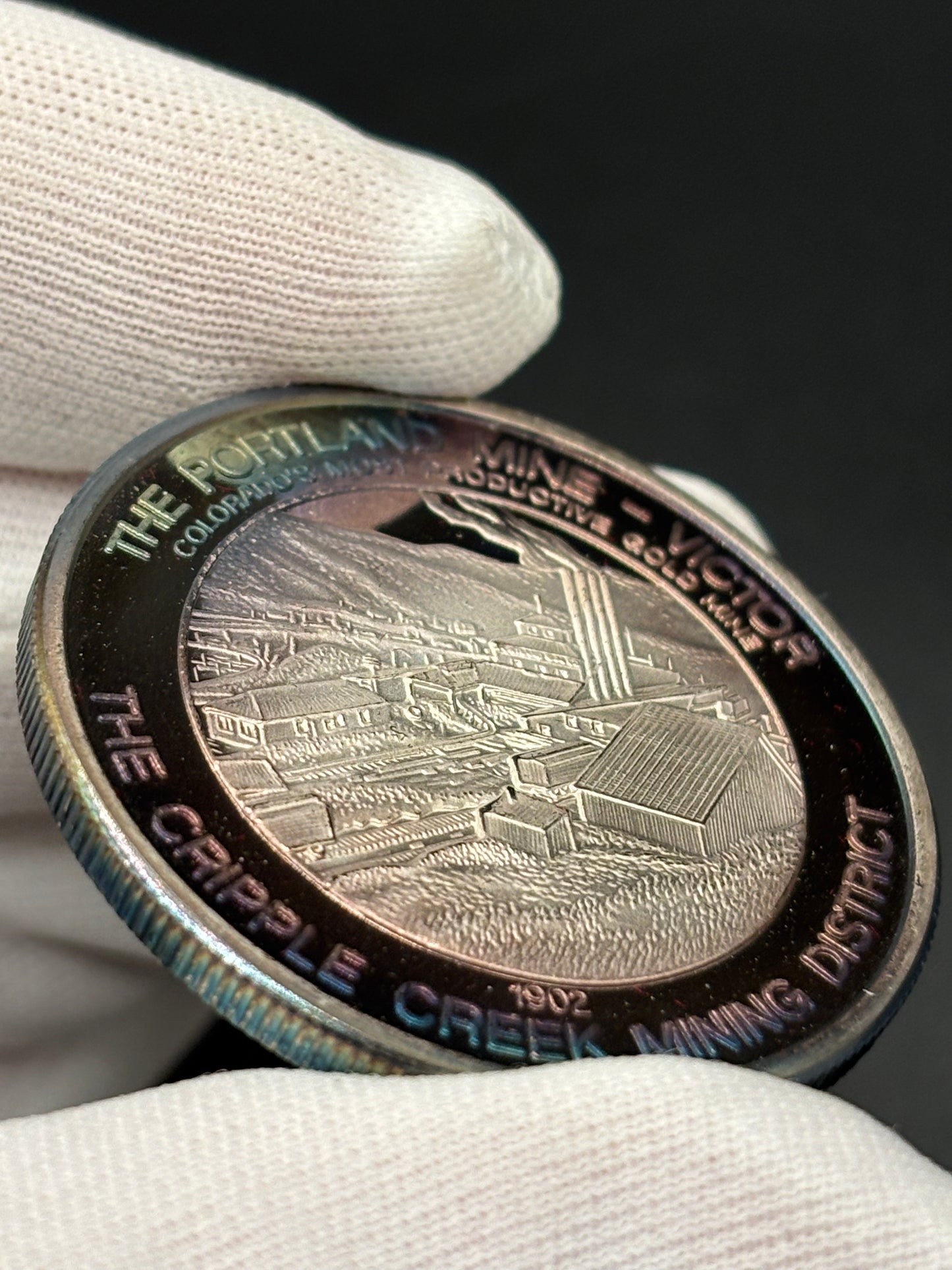Ex Billy Williams Collection Cripple Creek Mining District .999 Fine Silver Round Portland Mine Victor Colorado