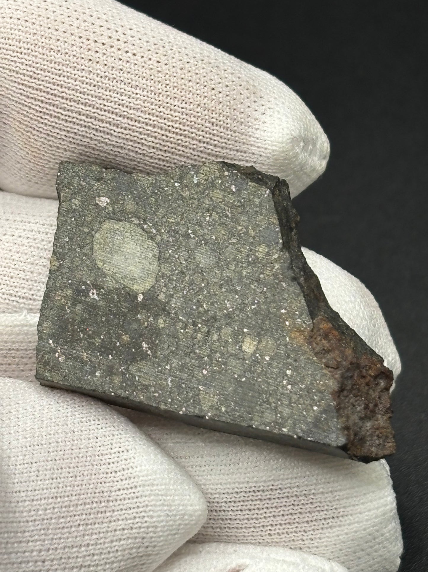 Felt (b) Meteorite Specimen Rare Official L3.5-5 Chondrite Oklahoma Meteorite Genomict Breccia