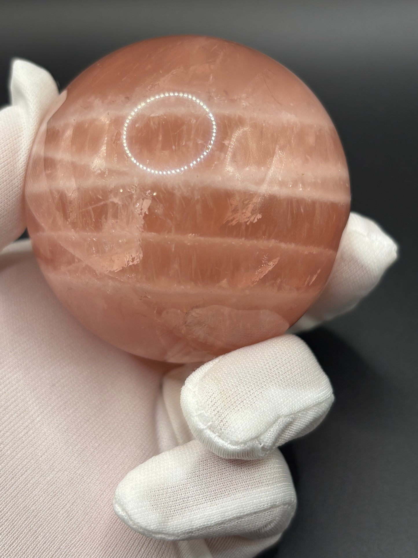 Natural Rose Quartz Sphere 2.5 Inch Polished Pink Quartz Crystal Ball Mineral Specimen