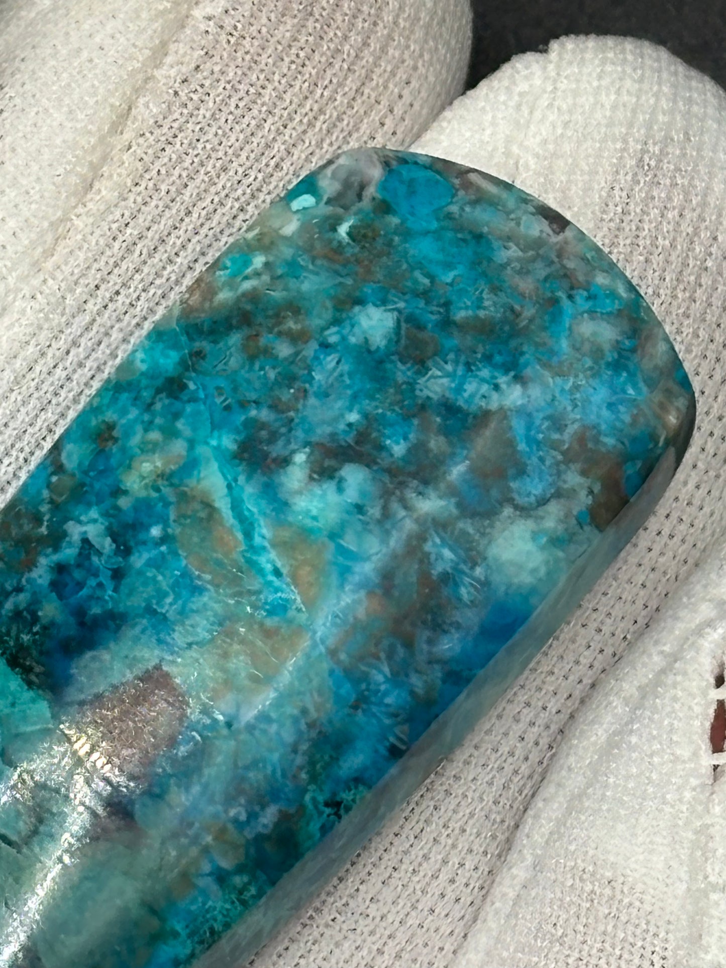 Rowley Mine Arizona Chrysocolla Cabochon Polished Copper Mineral Gemstone Cab Southwestern Lapidary