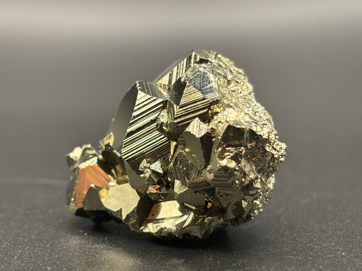 Octahedral Pyrite Crystal Cluster Huanzala Mine Peru Natural Pyrite Mineral Specimen