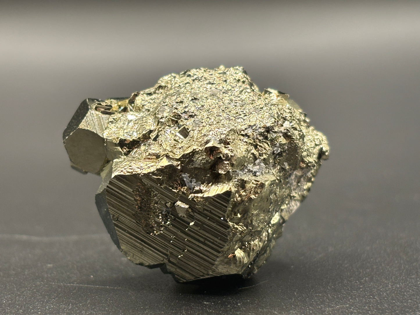 Octahedral Pyrite Crystal Cluster Huanzala Mine Peru Natural Pyrite Mineral Specimen